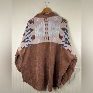 Davi & Dani Corduroy Southwestern Shacket